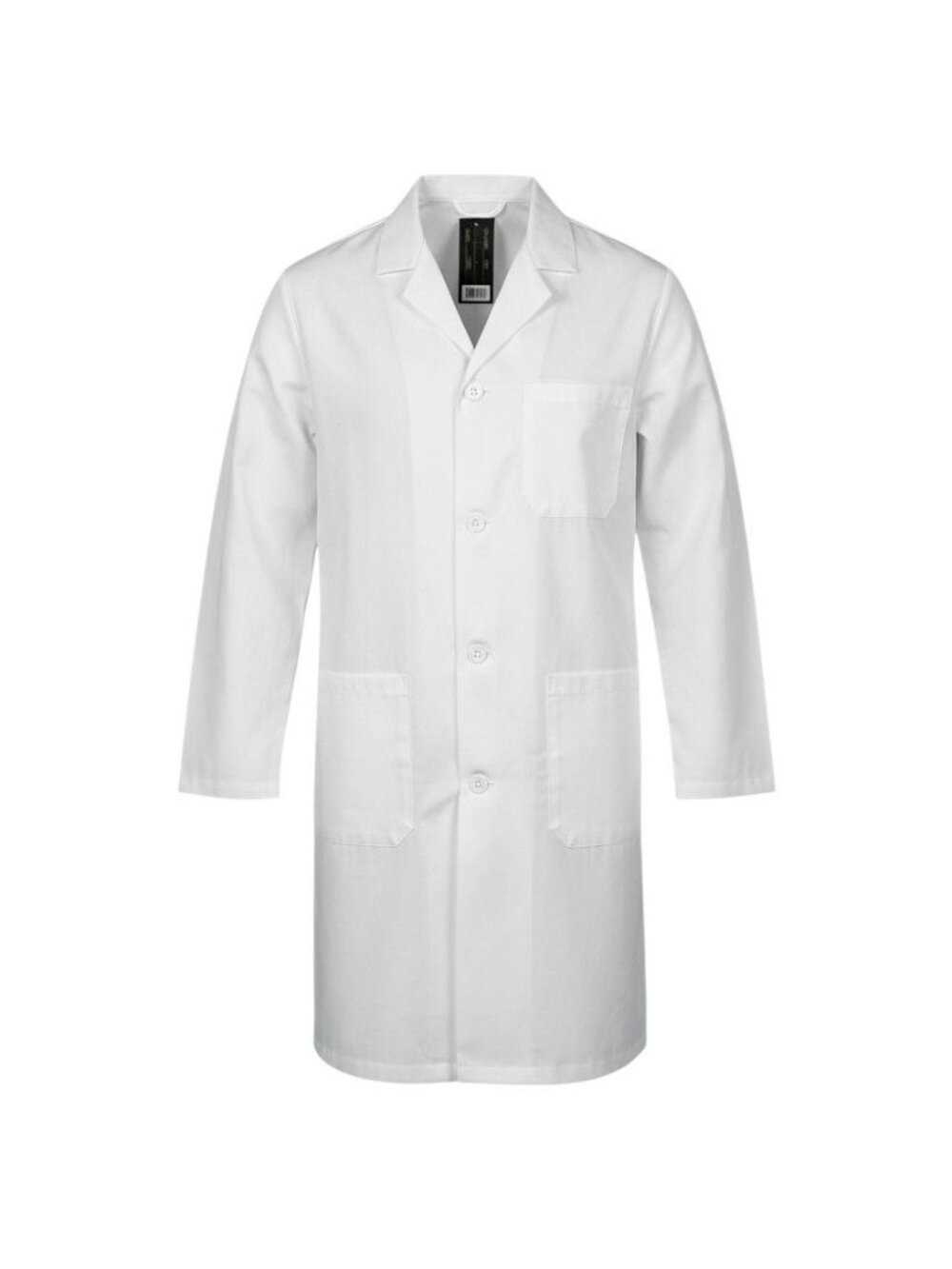 NWT Natural Uniforms Lab Coat White Long-Sleeve Button Front Pockets Size L